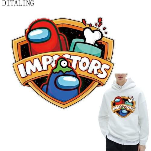 Kid Among Us Game Patch Thermal Transfer Vinyl Sticker On Clothes DIY A-Level Washable Iron On Patch For Children T-Shirt Hoodie