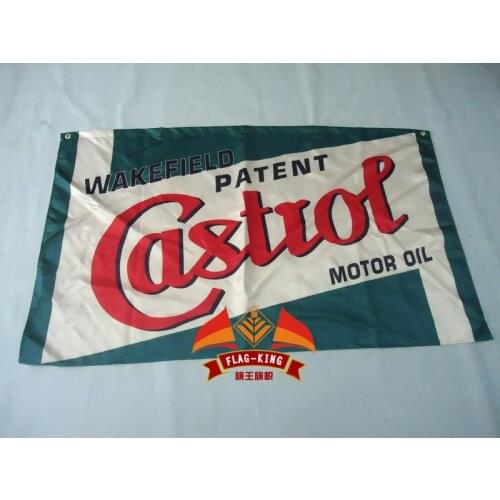 For castrol wakefield car racing blue 90*150CM polyester castrol wakefield car racing banner
