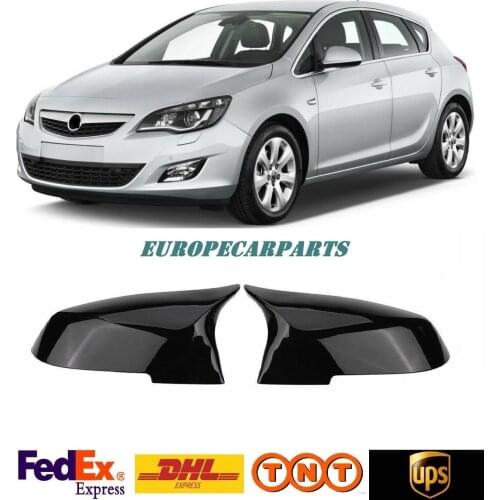 For Opel Astra J 2009-2016 Bat Mirror Cover Piano Black 2 pieces