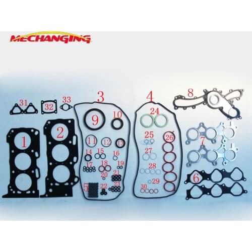 Customized LOGO 3GRFE 3GR 5GRFE For TOYOTA CROWN GRS182L REIZ GRZ121L LEXUS GS Engine Parts Full Set Engine Gasket 04111-0P100
