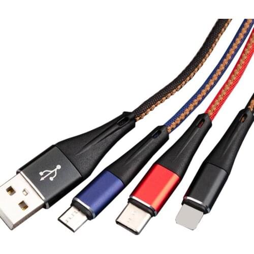 3-in-1 Data Cable Spot Cowboy Charging Data Cable Charging for Iphone Android Type-C Fast Charge Line Data Cable