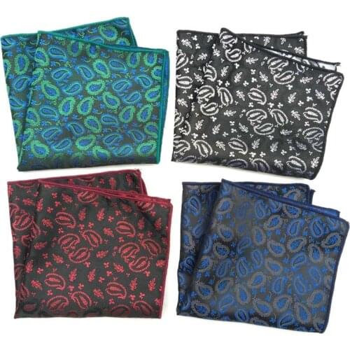 25*25cm Pocket Squares Paisley New Design Polyester Hanky Men Fashion Pocket Square Handkerchiefs For Men Suit Tiie Handkerchief