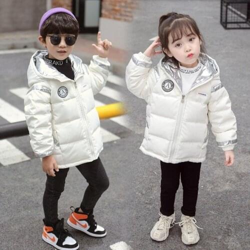 Korean Winter Jacket Girl Boy Children White Duck Down Coat Fashion Jacket Thick Baby Hooded Parka Kids Outwear Infant Clothes