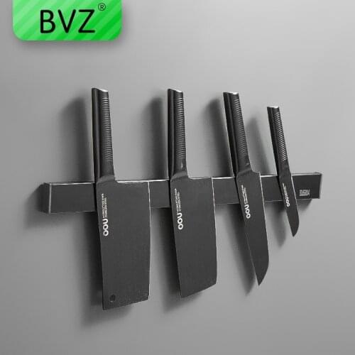 BVZ Magnetic Knife Stainless Steel Holder Knife Block Wall Mounted Magnet Knife Holder Rack Stand for Knives