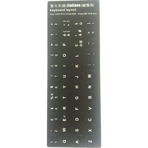Banggood Italiano Italy Language Keyboard Sticker Layout Durable Alphabet Black Background White Letters fo Universal PC Laptop