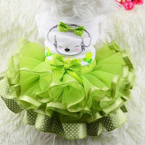 Dog Clothes Cute Princess Dress Tutu Skirt Fluffy Fruit Skirts Summer Lace Tulle Dress For Puppy Kitten Dress Chihuahua Supplies