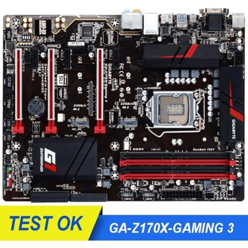 For Gigabyte Z170X-GAMING 3 Desktop motherboard DDR4 LGA 1151 64GB USB3.0 VGA DVI HDMI GA-Z170X-GAMING 3 original Motherboard