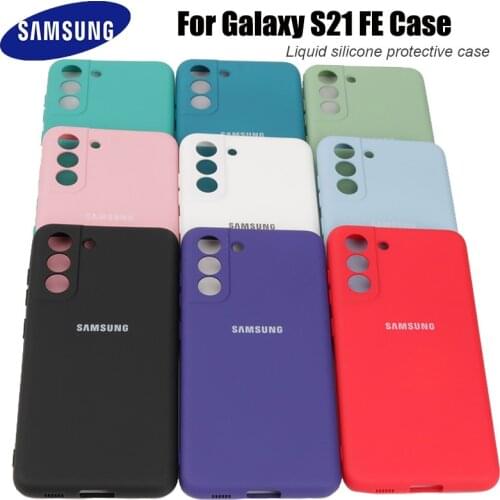 Original Samsung Galaxy S21FE Silky Silicone Cover Soft-Touch Finish Back Protective Case For Samsung Galaxy S21 FE Phone Case