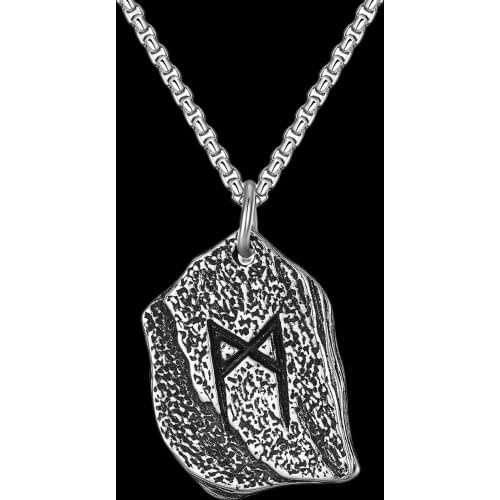 Dropshipping Stainless steel Witcher Viking Rune Pendant Necklace with Stainless Steel Chain As Men Gift Amulet Collier Necklace