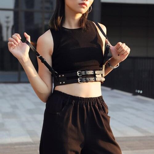 2021 Fashion Belt Punk Clothing Garment Accessories Belt for Dress Leather Harness Women Harajuku Goth Straps Strap for Dresses