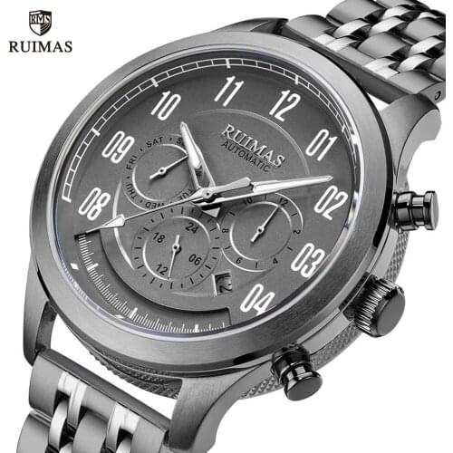 RUIMAS Army Sport Automatic Watches Men Date Week Month Waterproof Business Watch Man Luxury Analog Mechanical Wristwatch 6785
