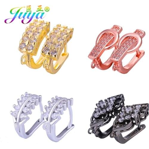 Juya DIY Making Earrings Findings Handmade Earwire Basic Earring Hooks Accessories For Women Crystal Pearls Earring Handmade
