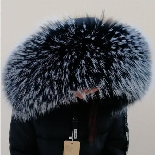 Jkp Real Raccoon Fur Collar Womens Plush Wool Fashion Warm Comfortable Scarf Coat Collar Hot Shawl