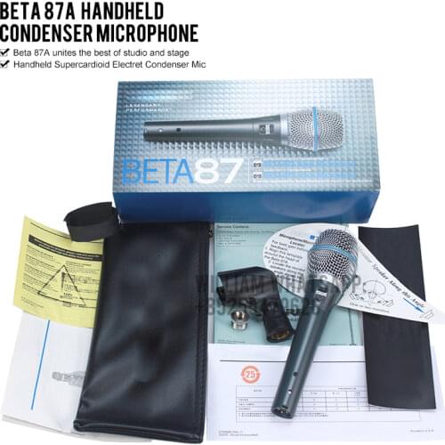 BETA 87 Condenser BETA87A Top Quality professional Supercardioid Microphone Beta 87A Vocal Karaoke Mic BETA87 Handheld Microfone