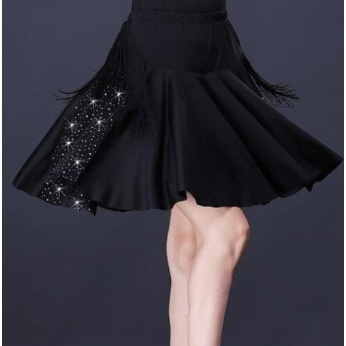 Women Latin Dance Skirt Stage Costumes Tassel Salsa Rumba Samba Salsa Perform Fitness Dancewear Ladies Latin Dance Dress