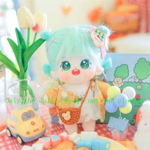 Yuri No Attributes Kpop Idol Star Wig Green Hair 20cm Plush Doll Body Display Stuffed Toy Cute Limit Cosplay Fan Gift C MO