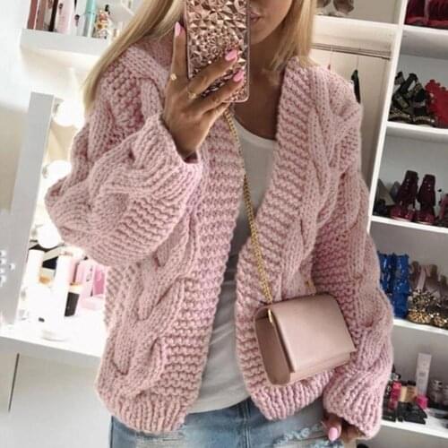 ZITY Sweater Women Cardigan Coat Female Casual Long Sleeve Knitted Coat Solid Open Stitch Sweater Femme Autumn Winter Warm