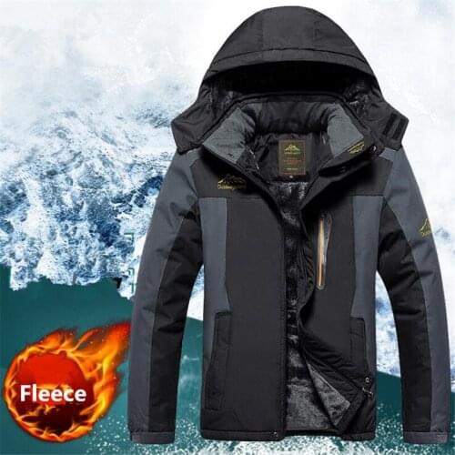 Winter Men Large size Hiking Jackets Outdoor -30 Degree Windproof Waterproof Fur lining Thick Warm Coats Trekking Windbreaker
