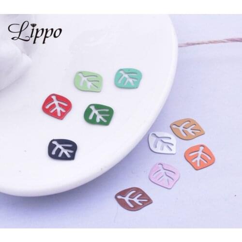 100pcs AC11419 10.5*12.5mm Spring Color Small Leaf Charms DIY Jewelry Earring Pendant