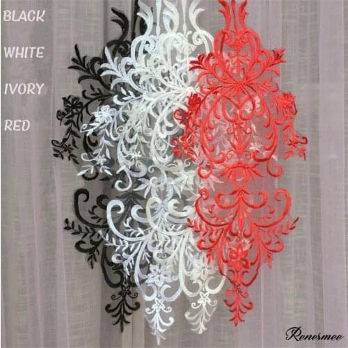 2Pc Super Quality Lace Applique Big Neckline Collar Appliques Embroidery Lace Trim Fabric Cloth Sewing Patchwork DIY Craft 60X28