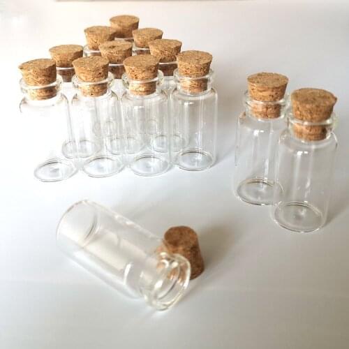 20Pcs/Lot 8ml 22x45x12.5mm Small Glass Jars with Cork Stoppers Wishing Bottle Storage Packing Bottles For Wedding Gift Decorate