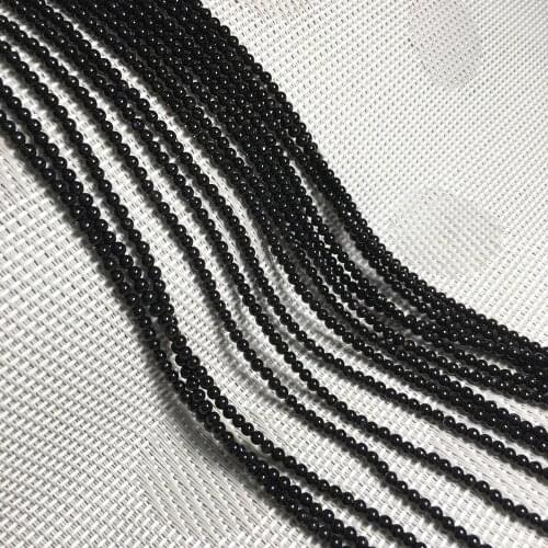 2020 Natural Stone Black Agates Loose Beads Round Shape String Bead For Jewelry Making DIY Bracelet Necklace Accessories