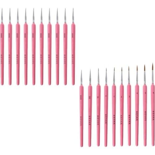 27RA 10Pcs/set Wolf Hair Hook Line Pen Fine Paint Brush Pen Set Artist Watercolor Acrylic Painting Brush Art Drawing Supplies