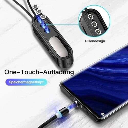 3 in 1 Magnetic Portable Fast Charging Cable Compatible with Usb Type C Smartphone and iProduct Device 1.1 Ft JR Deals