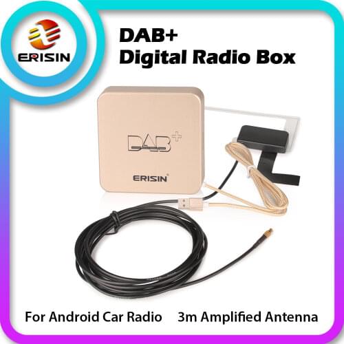 364 Erisin External Amplified Antenna Aerial Digital Radio DAB+ Box for Android 8.1 9.0 10.0 Car Stereo Head Unit Autoradio