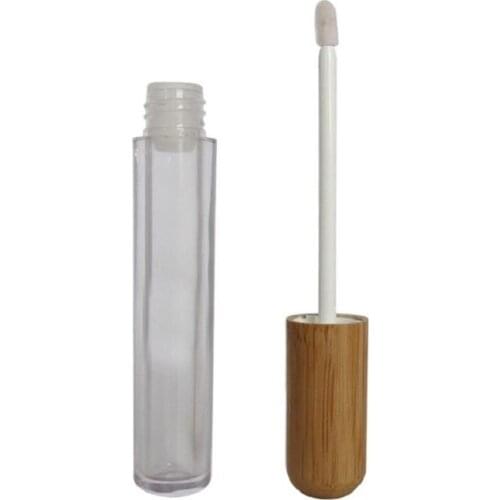 6ML 20pcs/lot Elegant Empty Lip Gloss Tube, Lip Rouge Cosmetic Container, Bamboo DIY Lip Gloss Packaging, Top Grade Makeup Tool