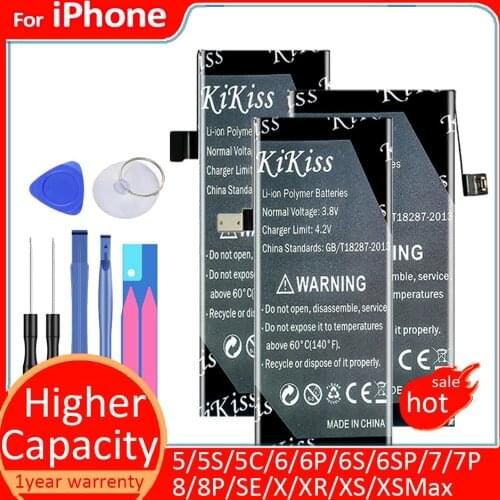 Battery For iPhone 6 6s 6 s 7 8 Plus 6Plus 7Plus 8Plus High Capacity Bateria Replacement Batterie For iPhone X Xs Max Xr 7P 8P