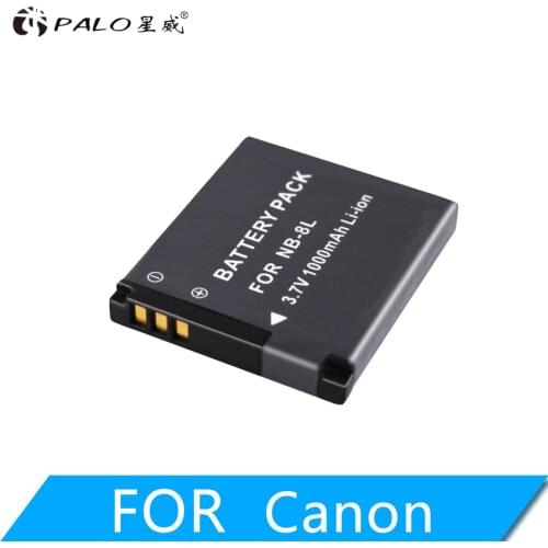 PALO 3.7V 1000mAh NB-8L Rechargeable Digital Camera Battery Pack for Canon Powershot A2200 A3000 A3100 A3200 NB8L NB 8L