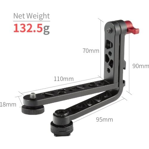Feelworld Dual L Tilt arm Aluminum for Feelworld FW279 F5 FW568 FW279 F570 LUT7 PRO DSLR Camera Field Monitor Stabilizer Gimbal