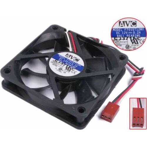 AVC F7015T12MY Server Cooling Fan DC 12V 0.2A 70x70x15mm 3-wire
