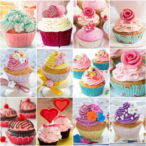 AZQSD DIY Painting By Number Canvas Kits Cake Acrylic Paint Unframe Coloring By Numbers Food Decor For Home