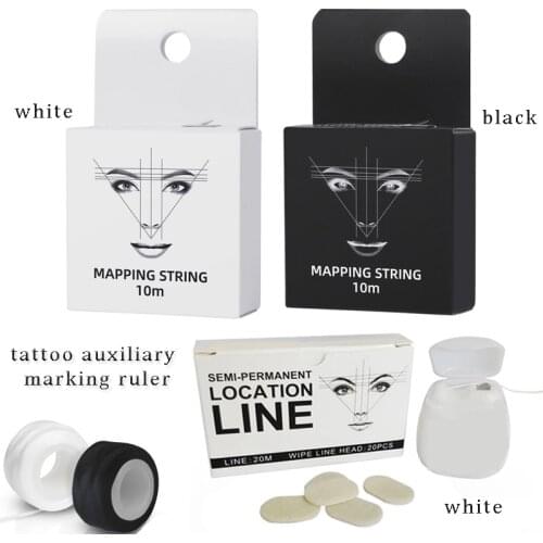 Free Shipping Microblading Mapping String Pre-Inked Eyebrow Marker Thread Tattoo Brows Point 10m Pre Inked Tattoo PMU String