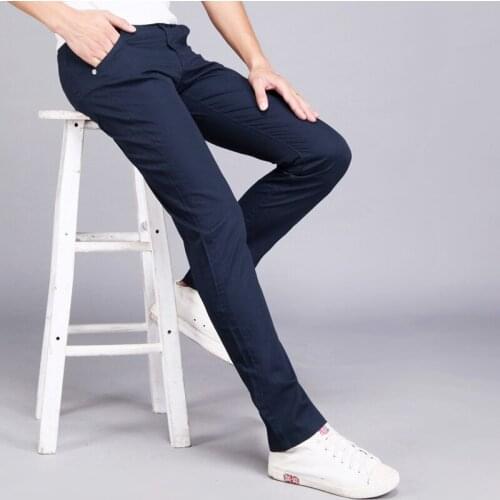 Pants spring summer New Fashion Men Casual multi color Slim long pants Straight Male Pocket mens trousers pantalon hombre