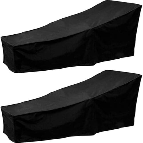 Sun Chair Cover, 2 Pieces of Outdoor Sunbed Cover, Sun Chair Cover, Furniture Protective Cover (Black)