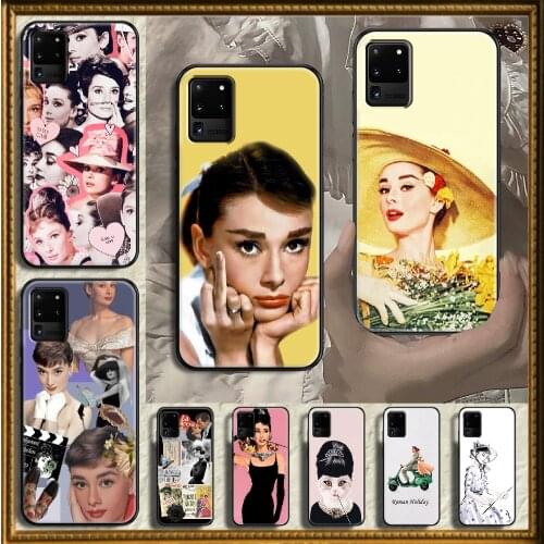 Audrey Hepburn Phone case For Samsung Galaxy Note 4 8 9 10 20 S8 S9 S10 S10E S20 Plus UITRA Ultra black 3D prime art back