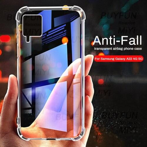 Samsun a22 case transparent airbag soft silicone shockproof coque for samsung galaxy a22 a 22 2021 4g 5g protective shell cover