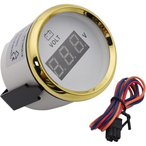52mm Digital Voltmeter Waterproof Motor Auto Voltage Volt Gauge 8~32V Meter Backlight fit Car Boat Yacht Truck Motorcycle Marine