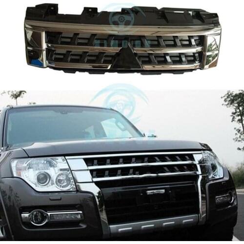Fit For Mitsubishi Pajero Montero IV 4 2015-2016 Chrome Front Bumper Grille Label Silver