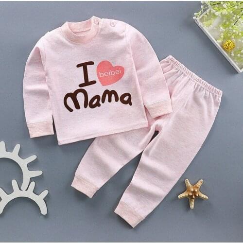 Kids Autumn Winter indoor clothing sets Children T-shirt+ pant 2pcs/set boys girls warmly undershirt sleep clothes sets