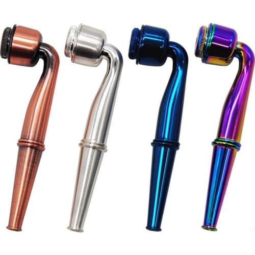 Metal Smoking Pipe Removable Mini Tobacco Pipes for Weed Premium Fit Dry Herb Smoking Weed Tool with Windproof Cover