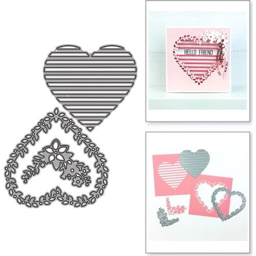 Heart-Shaped Flower Metal Cutting Dies for Scrapbooking Handmade Tools Mold Cut Stencil DIY Card Make Mould Model Craft New 2021