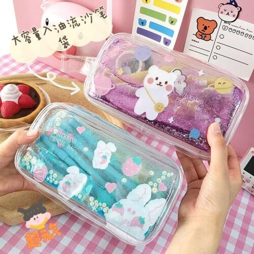 1Pcs Kawaii Pencil Case ins aeolian sand daisy Gift Estuches School Pencil Box Pencilcase Pencil Bag School Supplies Stationery