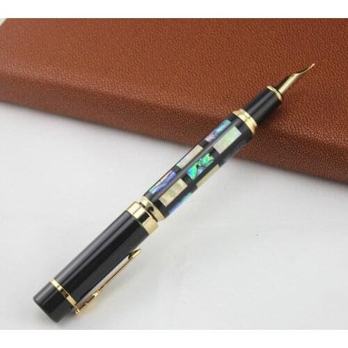 Jinhao Iraurita Fountain pen shell ink pen Nib Full Metal Golden Clip Pen caneta tinteiro Vulpen