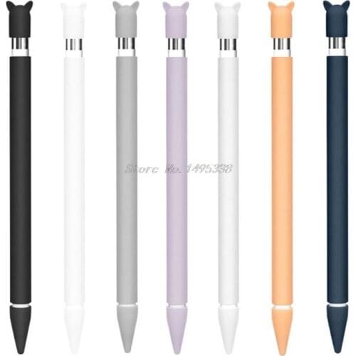 Cute Cat Ear Anti-scroll Silicone Protective Pouch Cap Holder Nib Cover Protective case Skin For Apple Pencil for iPad Pencil 1s