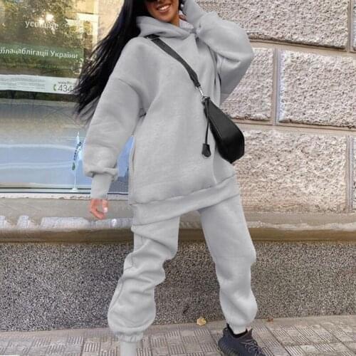 Women Tracksuit Oversized Hooded Sweatshirt Top and Pants Sports Jogging Suit Two Piece Set Outfits Autumn Clothes Sportswear