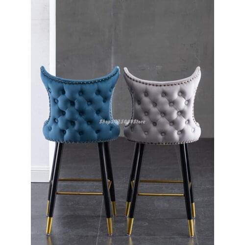 Light Luxury Bar Chair Fashion Modern Simple Home With Back Island Chair Bar Chair North European Style High Stool